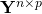 \mathbf{Y}^{n\times p}